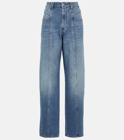Shop Isabel Marant Vetan High-rise Wide-leg Jeans In Blue