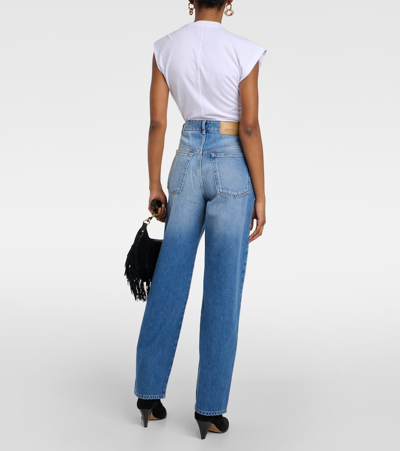 Shop Isabel Marant Vetan High-rise Wide-leg Jeans In Blue