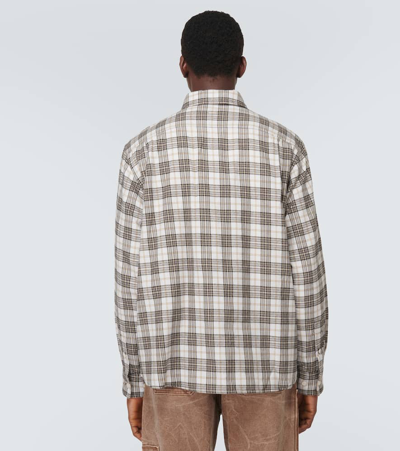 Shop Acne Studios Checked Cotton Flannel Shirt In Multicoloured