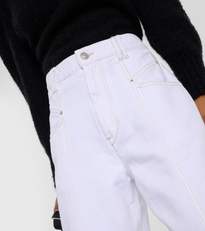 Shop Isabel Marant Vetan High-rise Wide-leg Jeans In White