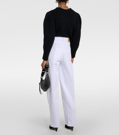 Shop Isabel Marant Vetan High-rise Wide-leg Jeans In White