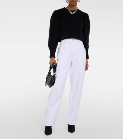 Shop Isabel Marant Vetan High-rise Wide-leg Jeans In White