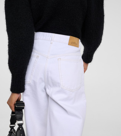 Shop Isabel Marant Vetan High-rise Wide-leg Jeans In White