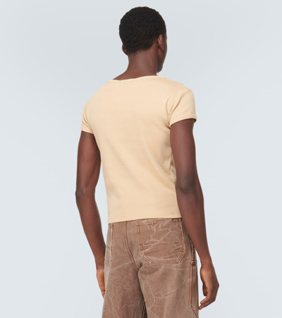 Shop Acne Studios Printed Cotton Jersey T-shirt In Brown