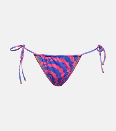 Shop Bananhot Bell Ruched Bikini Bottoms In Multicoloured