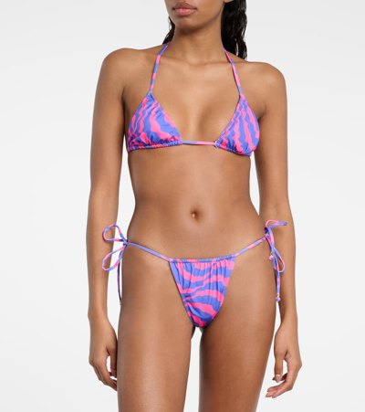 Shop Bananhot Bell Ruched Bikini Bottoms In Multicoloured