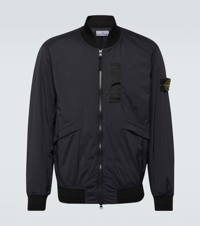 Shop Stone Island Compass Bomber Jacket In Black