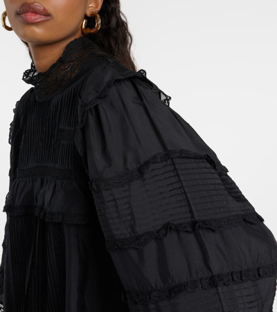 Isabel Marant Zakae Ruffle-trimmed Silk Minidress In Black