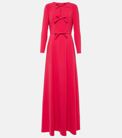 Shop Carolina Herrera Bow-detail Crêpe Gown In Red