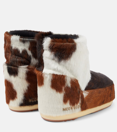 Shop Moon Boot Icon Low Calf Hair Snow Boots In Multicoloured