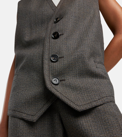 Bottega Veneta Houndstooth Wool Vest In Multicoloured