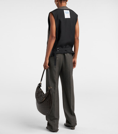 Bottega Veneta Houndstooth Wool Vest In Multicoloured