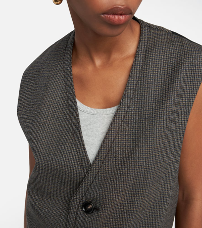 Bottega Veneta Houndstooth Wool Vest In Multicoloured