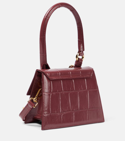 Shop Jacquemus Le Chiquito Moyen Boucle Leather Tote Bag In Red