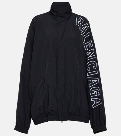 Shop Balenciaga Logo Jacket In Black