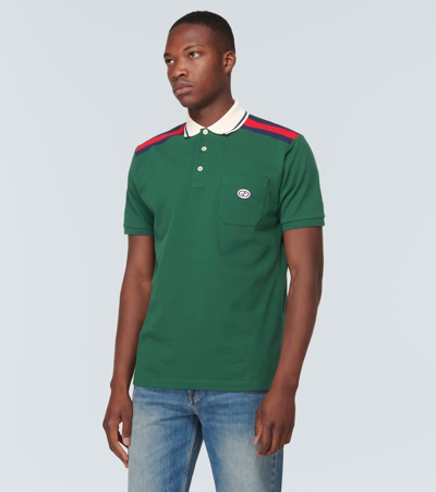 Shop Gucci Cotton Jersey Polo Shirt In Multicoloured