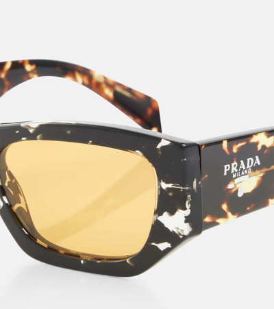 Prada Rectangular Sunglasses In Brown