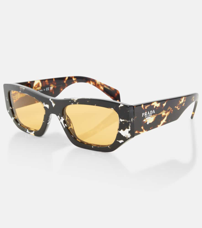 Prada Rectangular Sunglasses In Brown