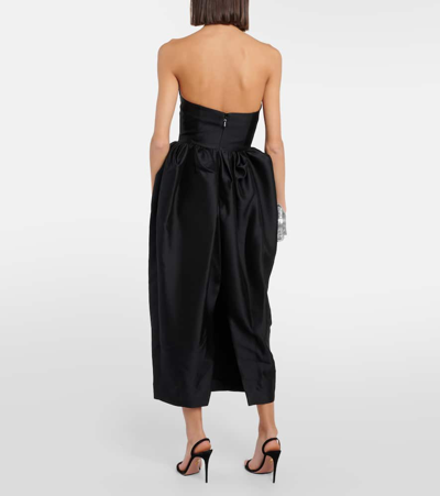 Shop Zimmermann Matchmaker Silk And Wool Midi Dress In Black