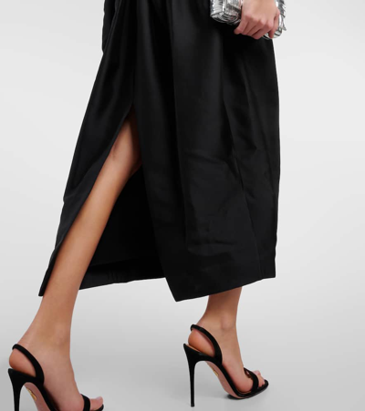 Shop Zimmermann Matchmaker Silk And Wool Midi Dress In Black