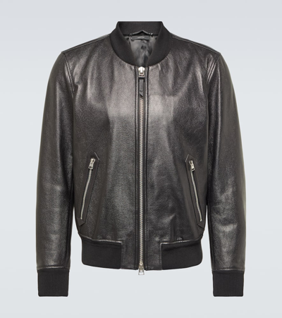 Shop Tom Ford Leather Jacket In Black