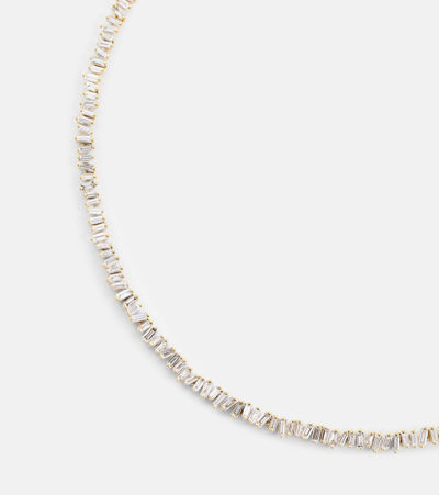 Suzanne Kalan 18kt Gold Tennis Necklace With Diamonds In Gold
