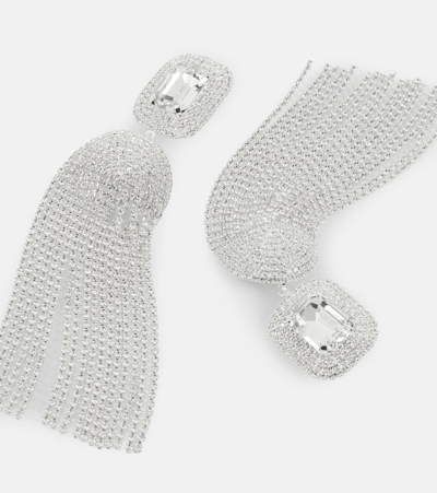 Shop Magda Butrym Crystal-embellished Drop Earrings In Silver