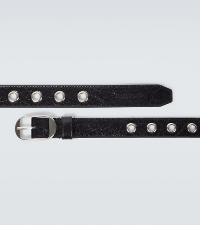 Shop Balenciaga 30 Le Cagole Leather Belt In Black