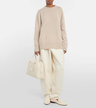 The Row India 12 Leather Tote Bag In White