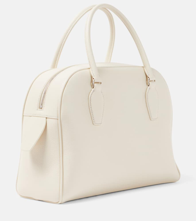 The Row India 12 Leather Tote Bag In White