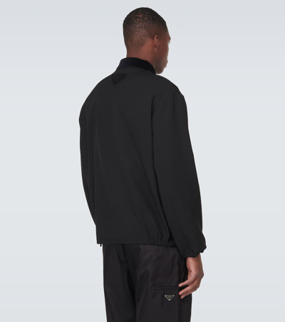 Prada Cotton Gabardine Bomber Jacket In Black