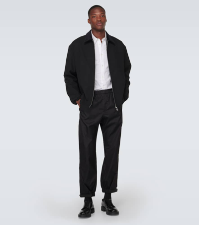 Prada Cotton Gabardine Bomber Jacket In Black