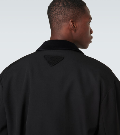 Prada Cotton Gabardine Bomber Jacket In Black