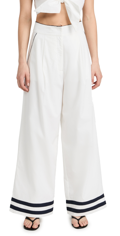Shop De Loreta Rocio Pants White/navy
