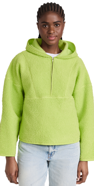 Shop Year Of Ours Sherpa Mammoth Half Zip Hoodie Matcha