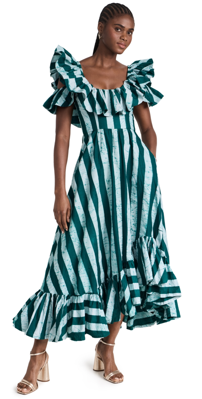 Shop Sika Robin Dress Green Stripes
