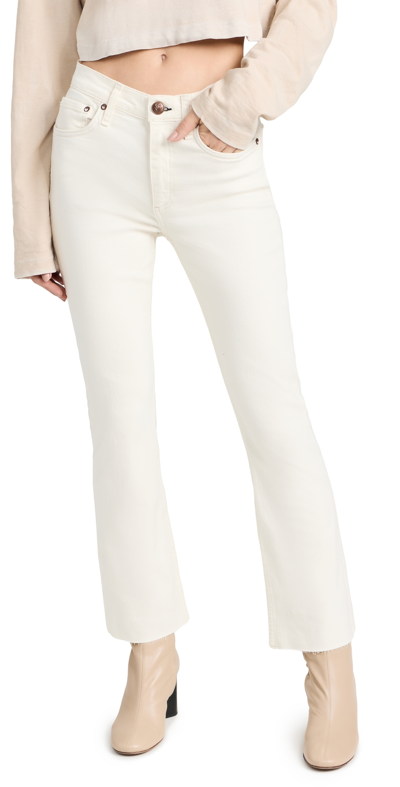 Rag & Bone Peyton Mid-rise Ankle Bootcut Jeans In Ecru
