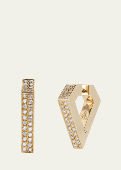 Shop Dries Criel 18k Yellow Gold Maxi Brute Diamanti Earrings In Yg