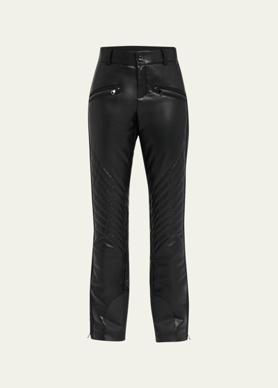 Shop Bogner Tory 2-layer Sport Faux Leather Ski Pants In Black-026