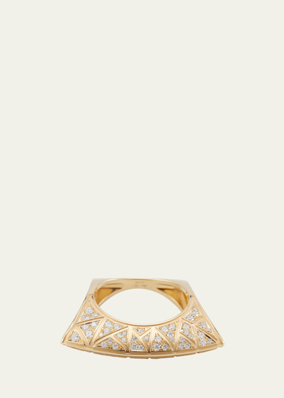 Shop Dries Criel 18k Yellow Gold Diamond Lotus Ring In Yg