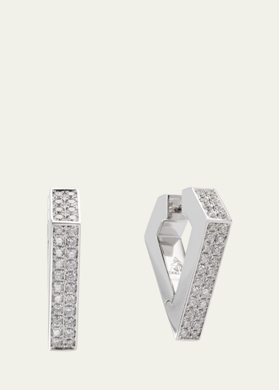 Shop Dries Criel 18k White Gold Maxi Diamond Brute Diamanti Earrings In Wg