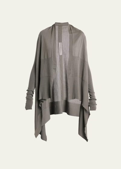 Shop Rick Owens Wrap Wool Asymmetric Cardigan Sweater In Dust