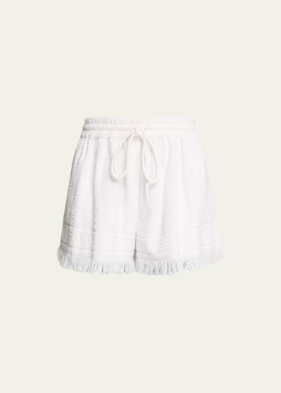 Shop Zimmermann Alight Toweling Shorts In Ivory