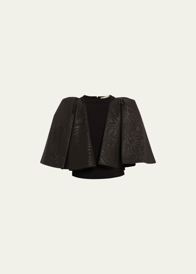 Shop Alice And Olivia Sergia Cape Sleeve Top In Black