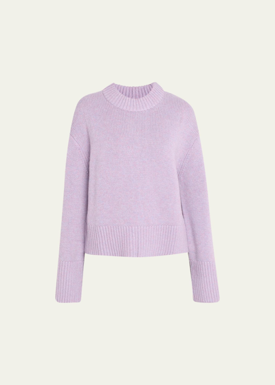 Shop Lisa Yang Sony Cashmere Drop-shoulder Crewneck Sweater In Iris Melange