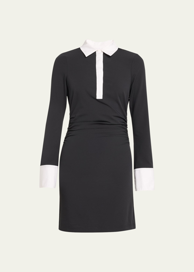 Shop Cinq À Sept Elowen Two-tone Mini Dress In Blackwhite