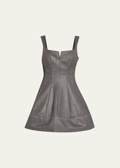 Shop Simkhai Lydie Rhinestone Embellished Fit & Flare Mini Dress In Black