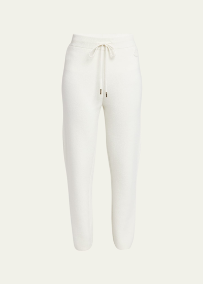 Shop Moncler Cashmere Drawstring Pants In White