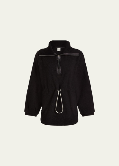 Shop Varley Parnel Half-zip Fleece In Black