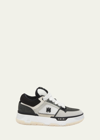 Shop Amiri Men's Ma-1 Leather & Mesh Low-top Sneakers In Black